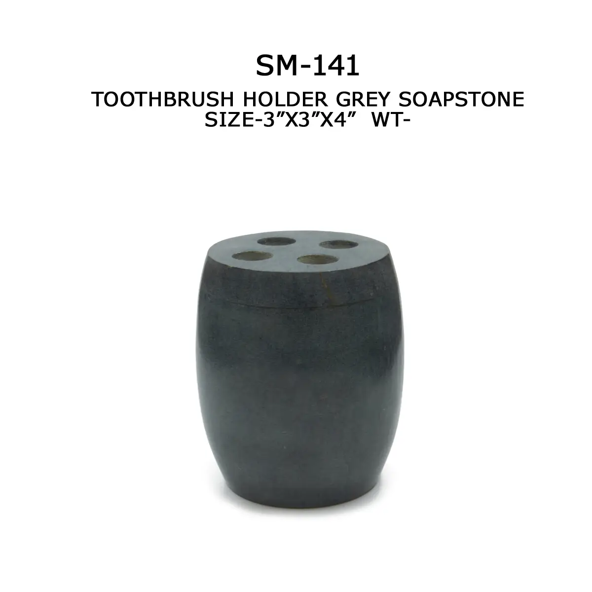 TOOTH BRUSH HOLDER GREY SOAPSTONE